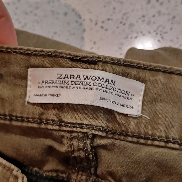 ZARA khaki skinny leg moto cargo pants - Picture 7 of 8